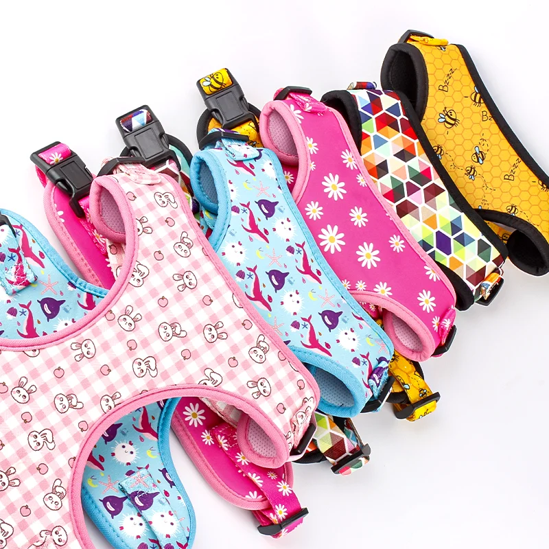 All size and color free design soft mesh pet vest yellow bee dog harness for small medium dog