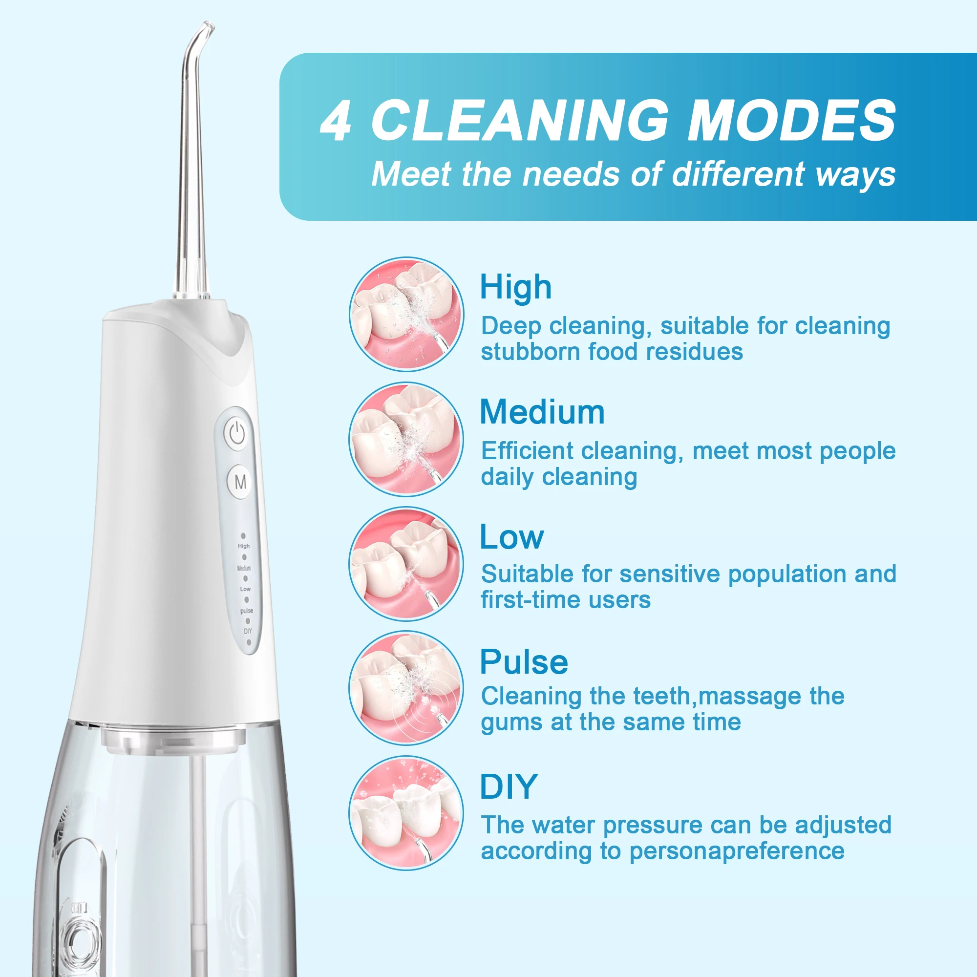 Wholesale customized 300ml dental irrigator dental manufacturer dental floss puncher rechargeable waterproof smart water flosser