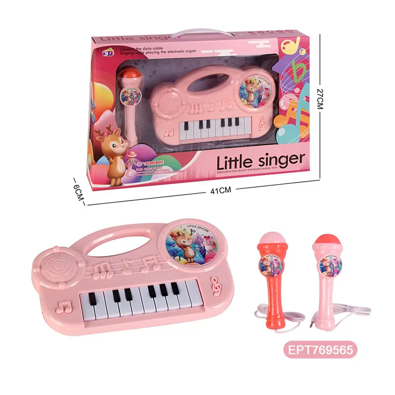 EPT Girl Gifts Battery Operated Toy Gaming Mini Keyboard Musical Instrument Piano With Microphone For Kids Toddlers 1-3 Year Old