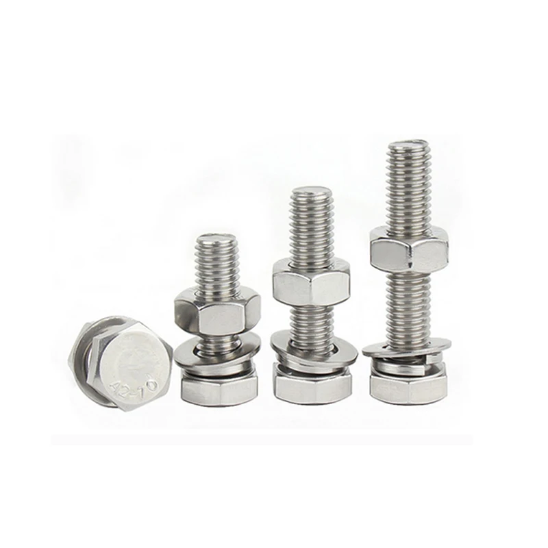 OEM A2 A4 Stainless steel SUS304 SS316 hex head bolt sems screw