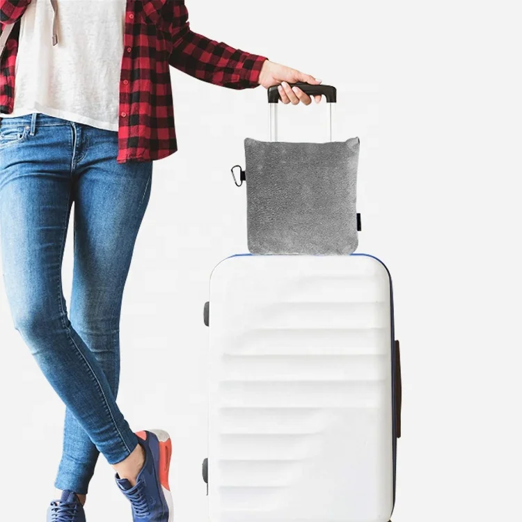 Wholesale custom microplush fleece travel blanket and pillow set airplane travel blanket set