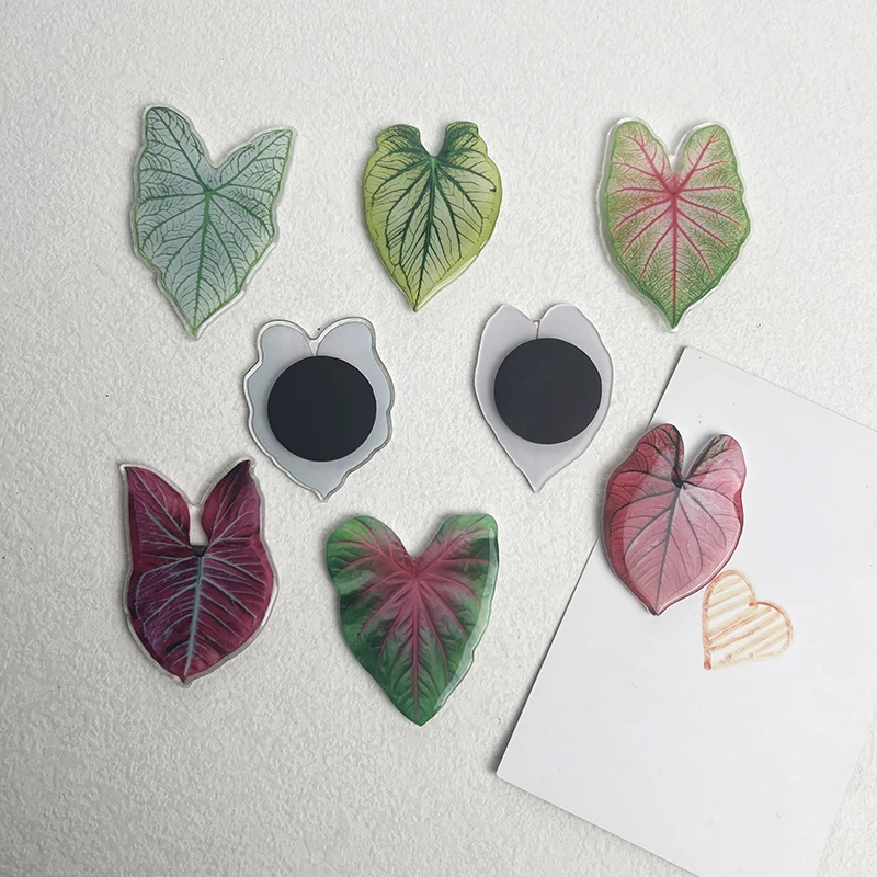 Plant Leaf Fridge sticker Acrylic drop Glue Fridge - Acrylic Refrigerator magnet- Office kitchen decoration fridge sticker