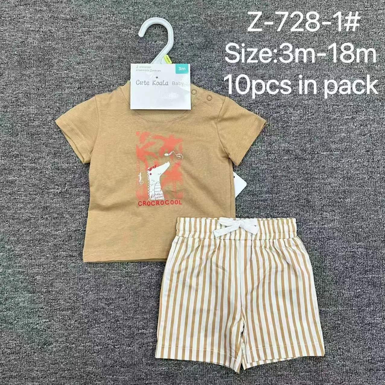 Wholesale Summer Newborn Infant Clothing Set Baby Boys 2pcs Cotton T-Shirt + Pants Fashionable Outfits Toddlers 3-12 Months