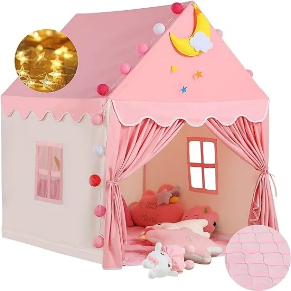 Kids Tent with Padded Mat,  Kids Playhouse Play Tents for Toddlers - Kids Play Tent Indoor Toy House Gifts for Girls Boys