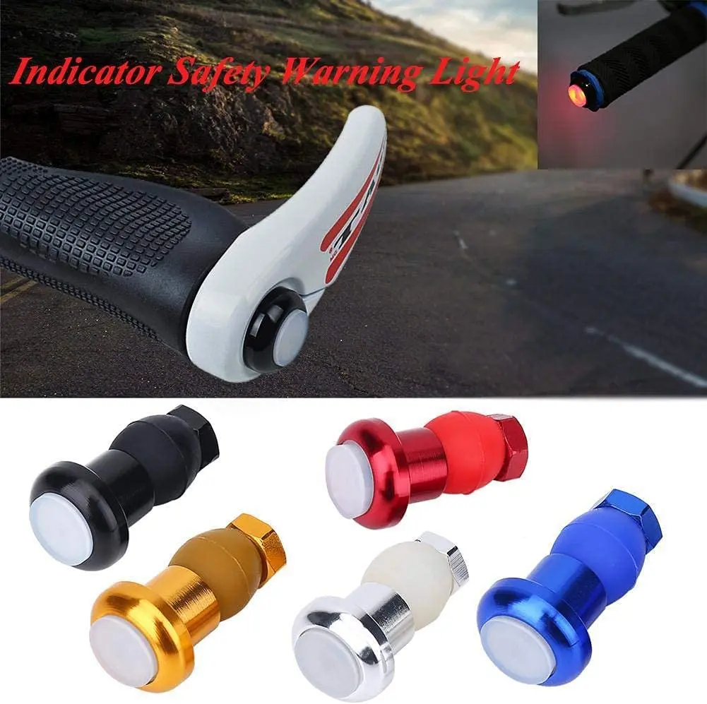 2PCS/set Battery Powered Bicycle Handlebar Light Bike Signal Lamp Cycling LED Bar End Plugs Indicator Safety Lights