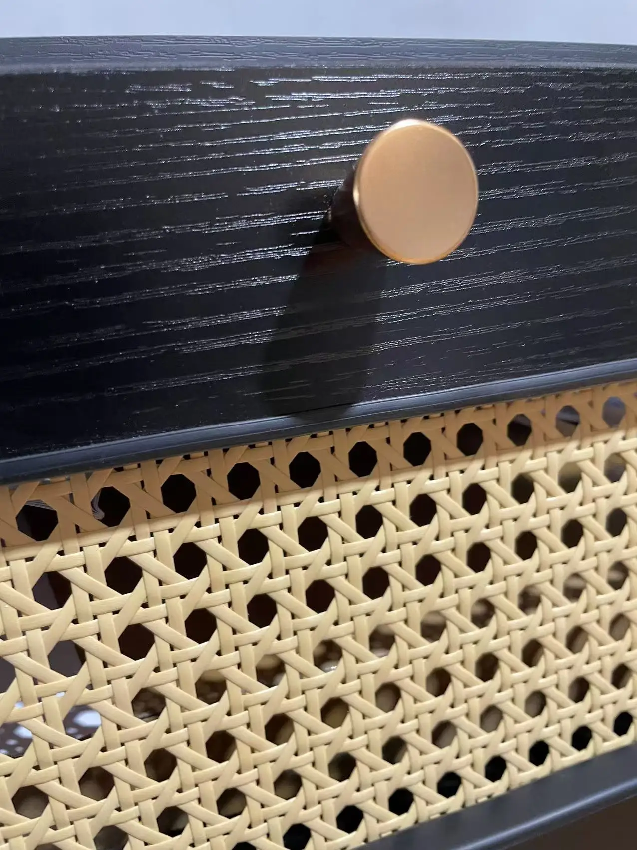 Rustic Style Corner Rattan Cabinet Showcase  Wooden Furniture for Home School Apartment Dining Living Room