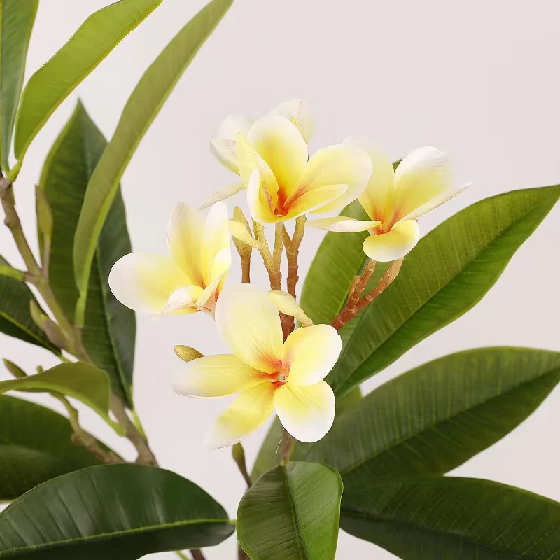 Hot Selling Mini Silk Real Touch Artificial Frangipani Flower For Home Wedding Party Events Decoration