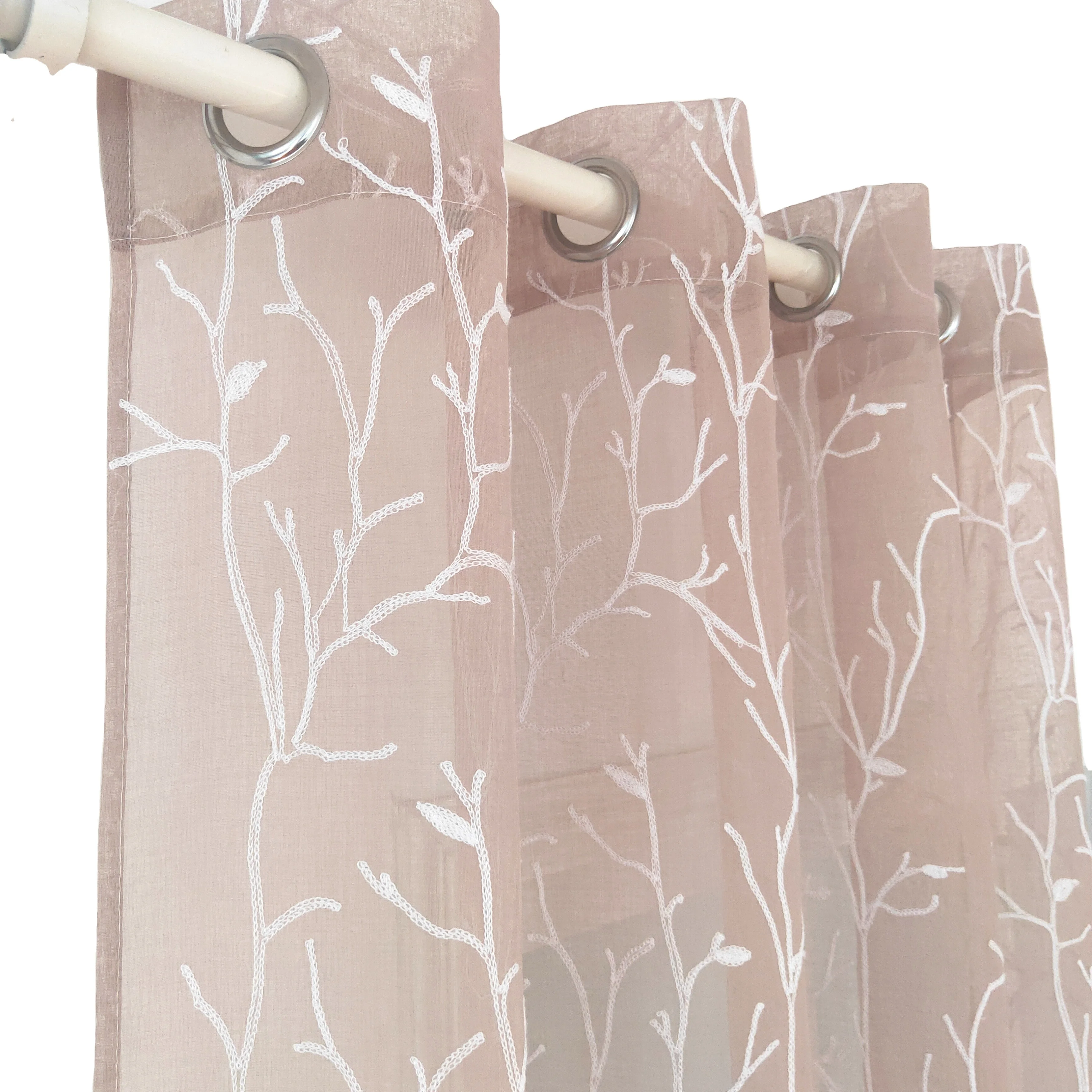 Wholesale Modern Home Kids Room Sliding Decorative Curtains Simple Tree Pattern  Lining Fabric Embroidered curtain