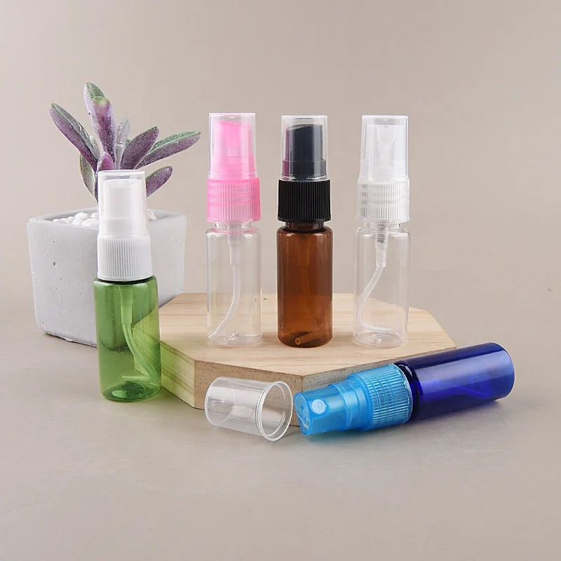 Amber Travel Mini Perfume Oil Spray Bottle Small Plastic with Screw Cap and Screen Printing for Room & Hair Mist