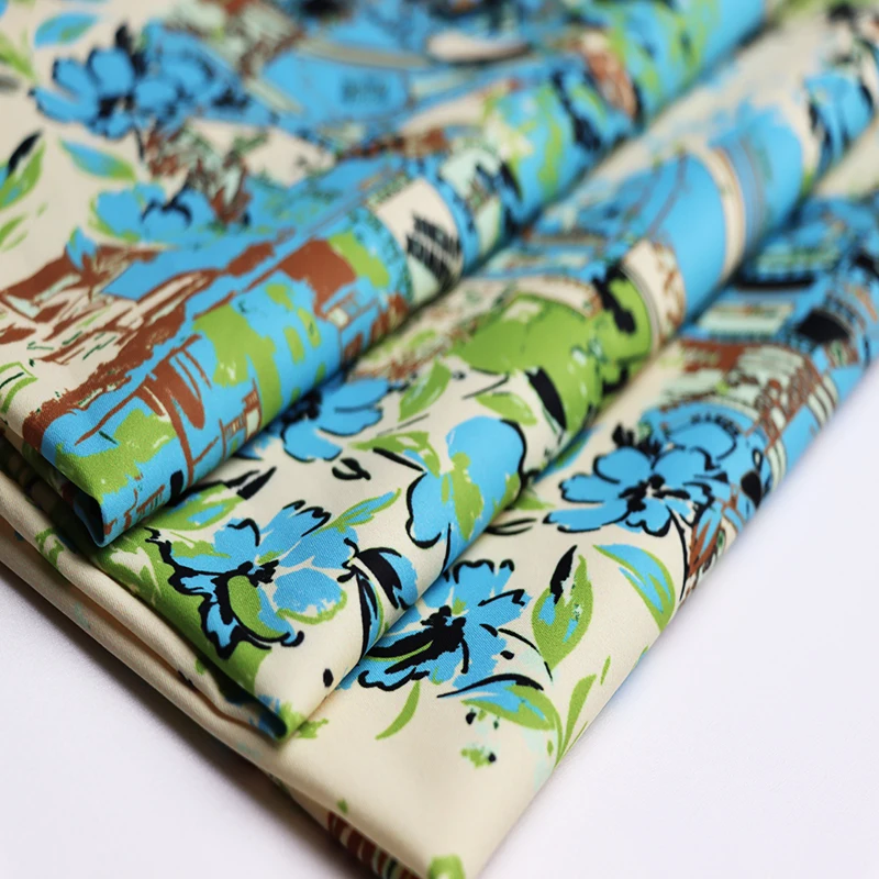 Wholesale Digital Printing Flower Style Habijabi  Viscose  Rayon Fabric For Dress
