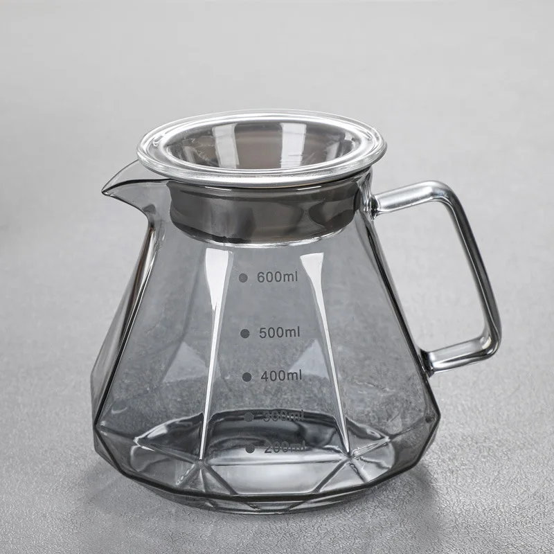 New Hand Drip Coffee Maker High Borosilicate Glass Coffee Pot With Filter