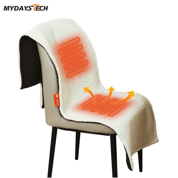 Mydays Outdoor Hot-selling Customization Label Switch USB Foldable Soft Adjustable Winter Heated Mat Blanket