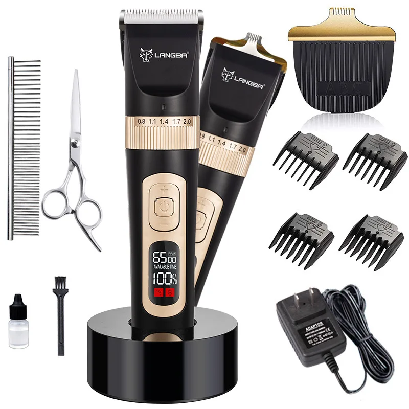 2024 Rechargeable Low noise Pet Hair Clipper Remover Cutter Grooming Cat Dog Hair Trimmer Electrical Pets Hair Cut Machine