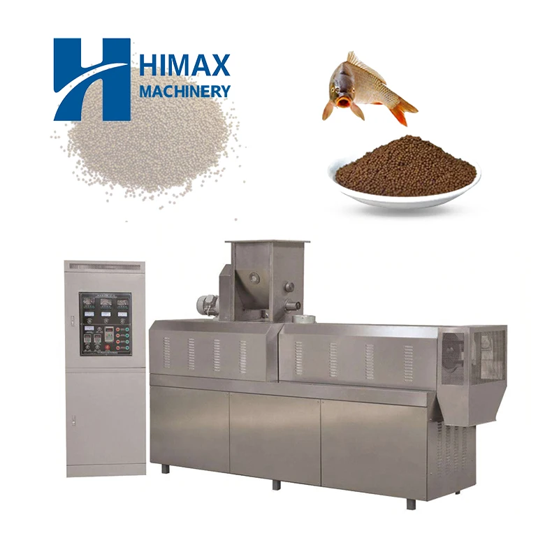 Stainless steel automated fish feed making machine floating fish feed production line with twin screw extruder