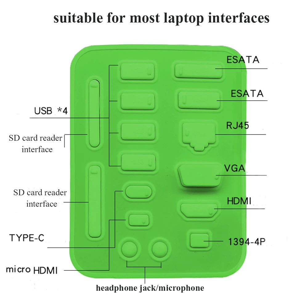 16 pcs Colorful Silicone Anti Dust Plug Cover Stopper Dust Plug Laptop Dustproof USB Port RJ45 Interface Waterproof Cover