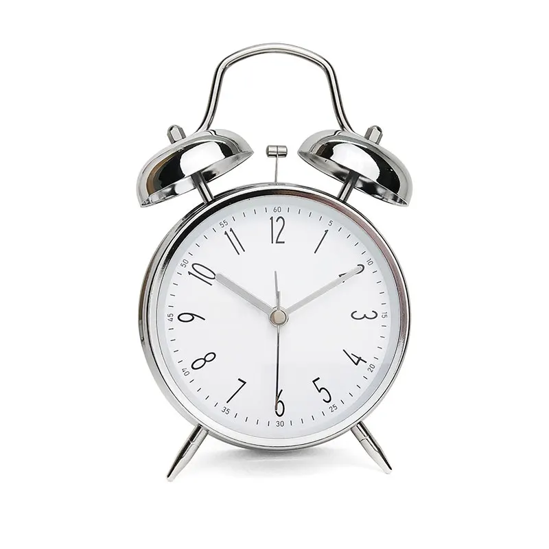 4 Inch Analog Digital Bedroom Home Decoration Retro Desktop Mechanical Metal Twin Bell Alarm Clock