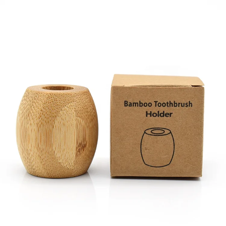Wholesale Factory Natural Mini Bamboo Travel Toothbrush Stands Holder With Custom LOGO Packaging Carton