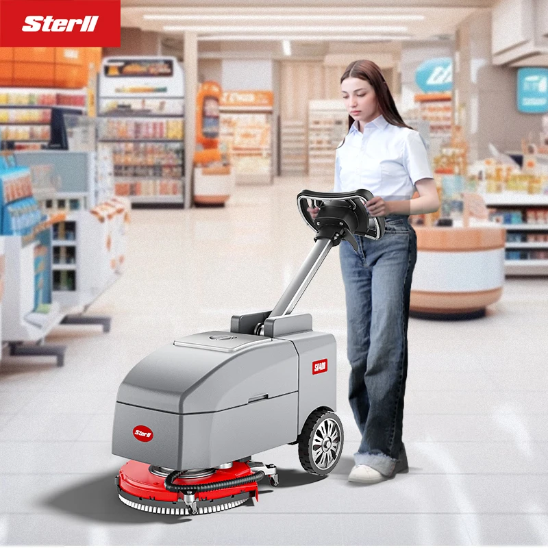 STERLL Folding Automatic Scrubber Clean Machine Mini Scrubber Scrubbing Machine Floor Scrubber For Shop and supermarket