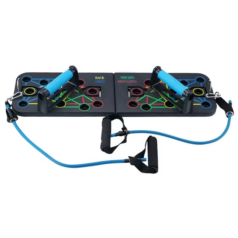 Home Gym System Large Compact Push up Board Pilates Bar Fitness Accessories with Resistance Bands