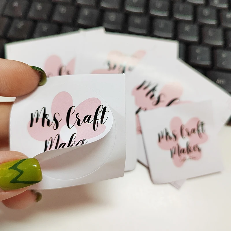Paper Printing Supplier Clothing Packaging Tag Adhesive Die Cut Sticker Label with Custom Name Logo