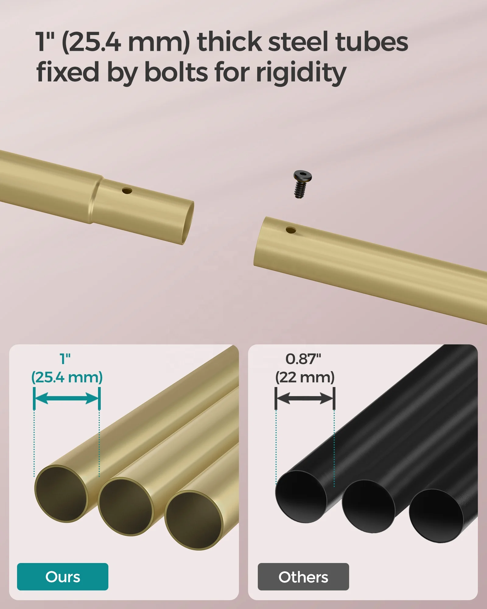 SONGMICS Boutique Gold Clothes Rack Mobile Clothes Rail With Wheel  Custom Clothes Display Racks