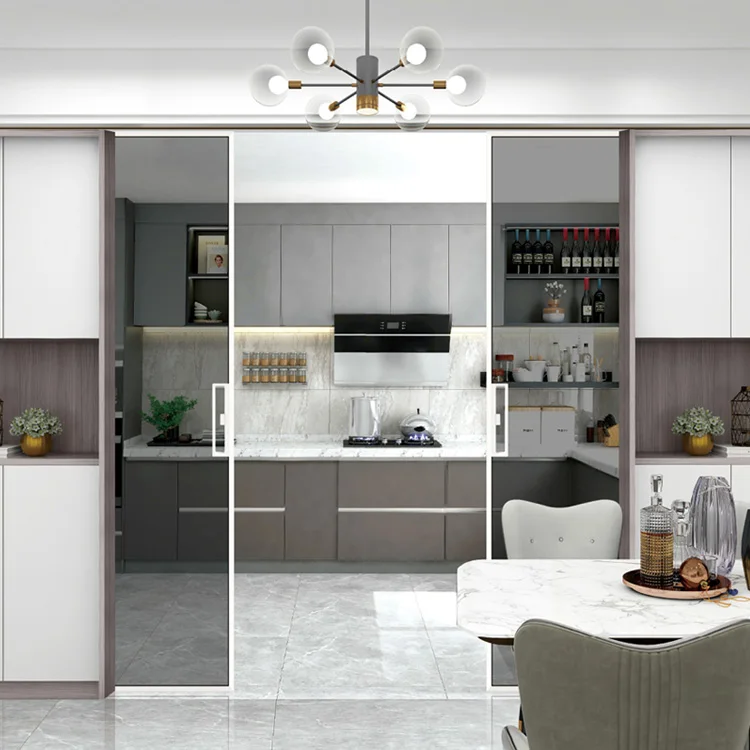 Раздвижная раздвижная дверь 96x80 с 2 дорожками стеклянная 12 футов цена