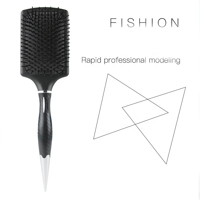 Hot selling black and white rat tail hair brush soft scalp massage anti static cushion hair brush