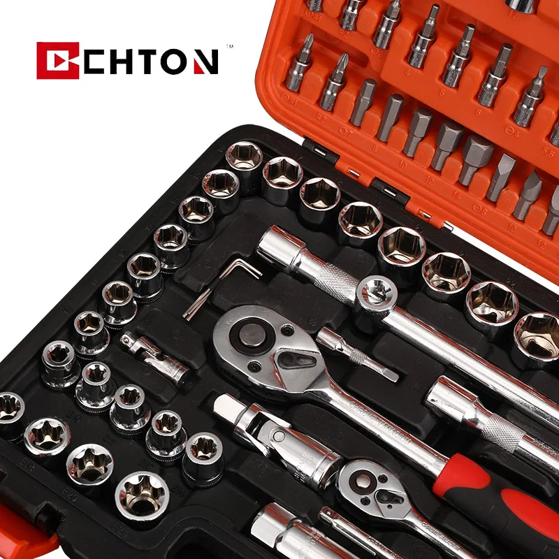 Car Repair Tool And Ratchet 108 Pc Hand Tools Drive Hex 108Pcs Wrench Socket Set
