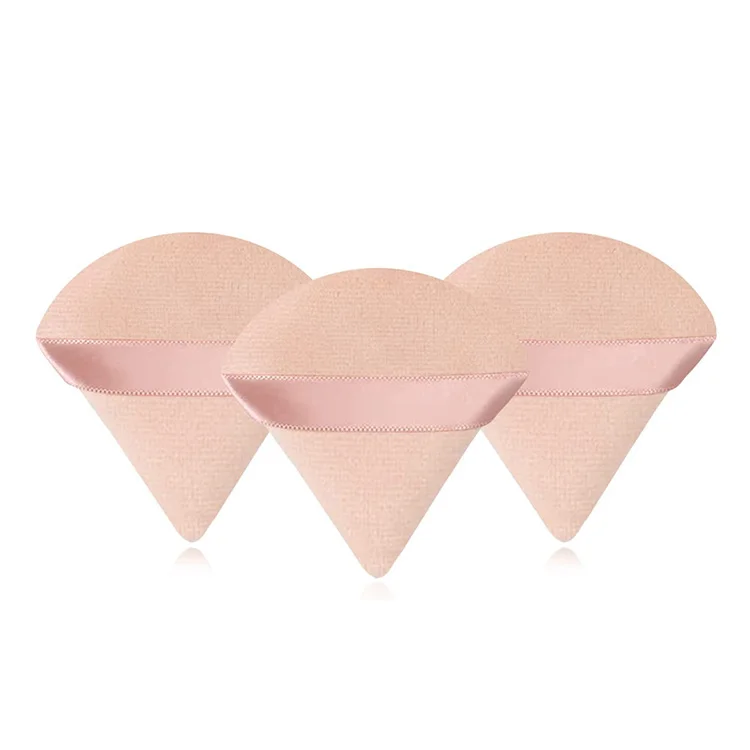 Top Seller Cosmetic Powder Puff Soft Wedge Shape Makeup Powder Puffs Custom Logo Private Label Soft Triangle Cosmetic Puff