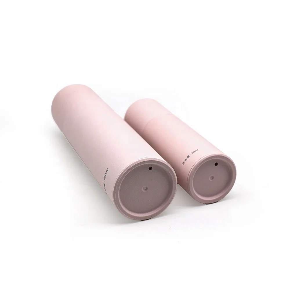 Eco Friendly Recyclable Cosmetic Packaging Foundation Make Up Lotion Dispenser Pump Matte Pink Plastic Bottle Set 30ml 100ml
