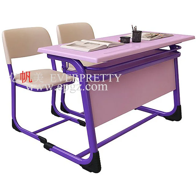 Школьная мебель для учащихся тяжелых условий эксплуатации легкий цвет прочная формованная доска двойные столы и стулья наборы продажи
