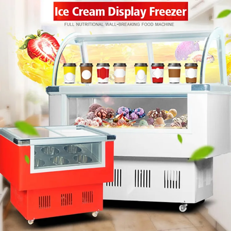 Lecon Brand Direct Cooling Ice Cream Fridge Display Freezer Glass Door Ice Cream Display Freezer