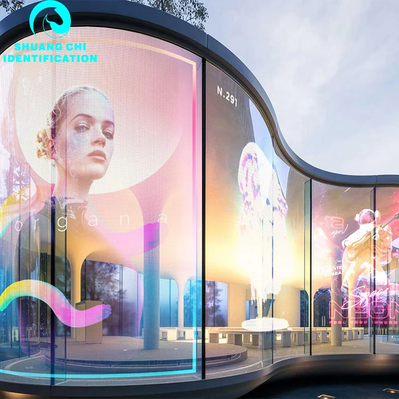 Transparent Led Display Film Led Screen Adhesive Super Slim Transparent Led Screen For Outdoor Indoor