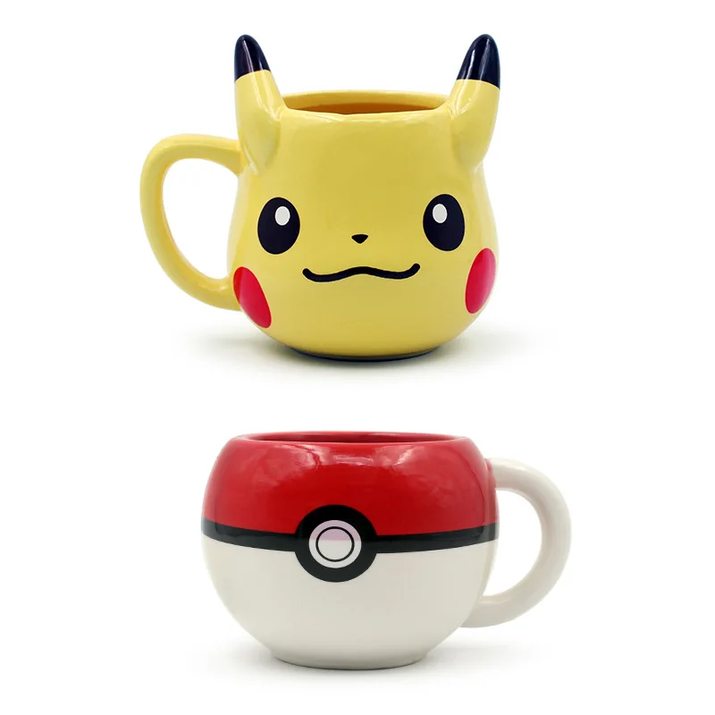2024 New Cute Cartoon  Anime  Pikachued Shape Ceramic Coffee Mug Children Water Cup Breakfast Milk Mugs