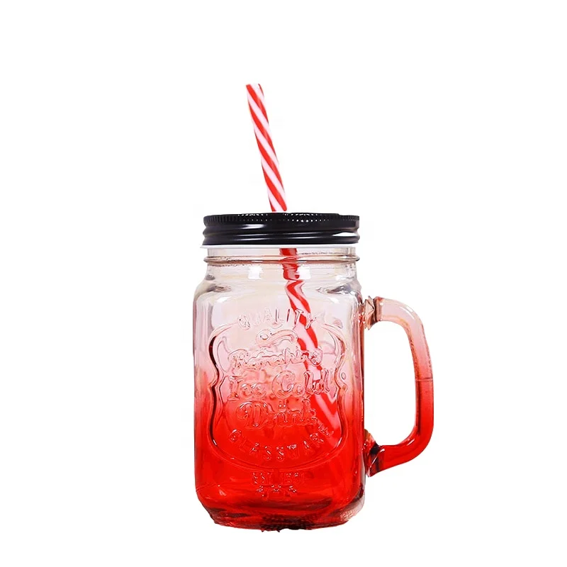 Wholesale New Mexican Style Glass Cup Clear Drinking Mug With Handle Glass Cup