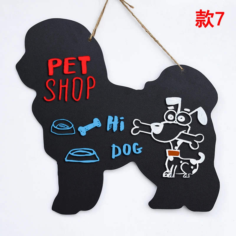 
Подвесная доска, маленькая меловая доска, вывески, меню, доска для записей, настенная доска, декоративные деревянные знаки, различные формы собак 