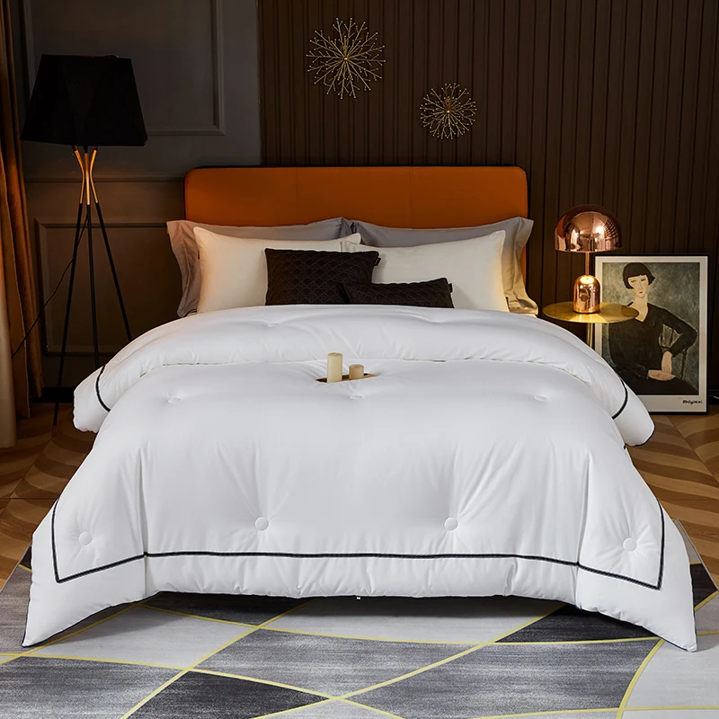 European Style organic Cotton Hotel Five Stars 3d printed Premium Feather Down Comforter Duvet Insert
