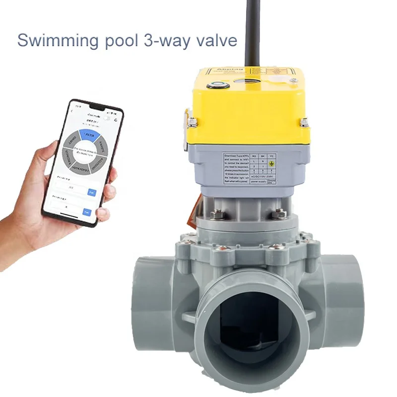 Water 3-way valve, swimming pool 3-way valve, WiFi control valve factory customized electric valve