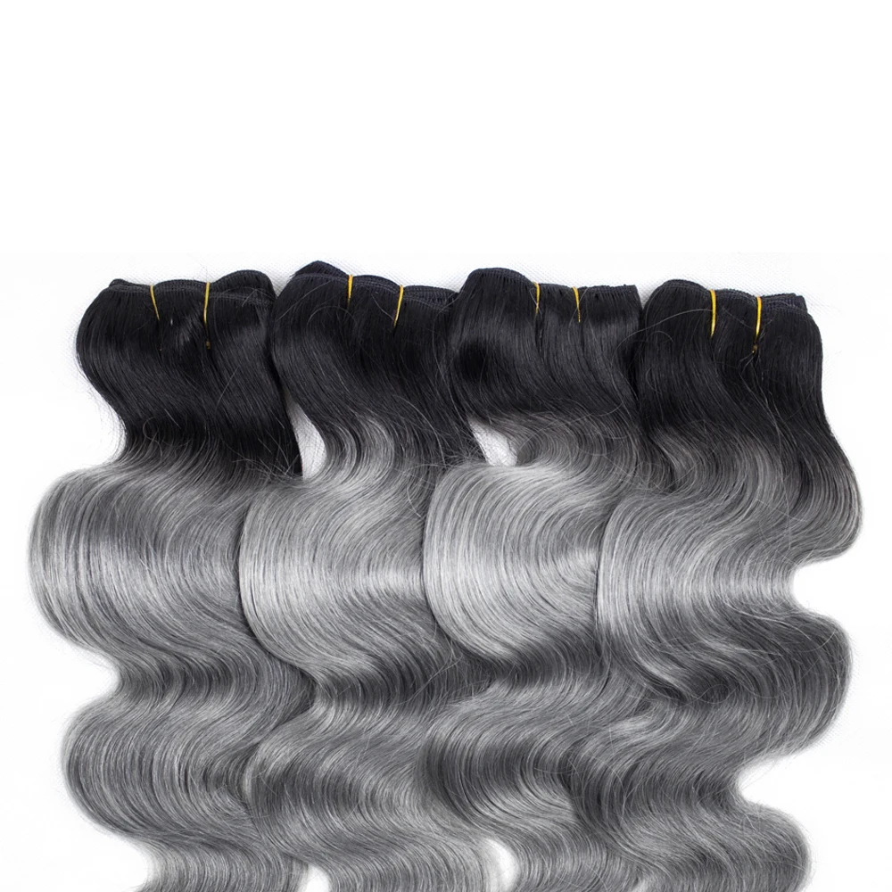 1b/grey ombre body wave hair new style virgin remy brazilian grey human hair