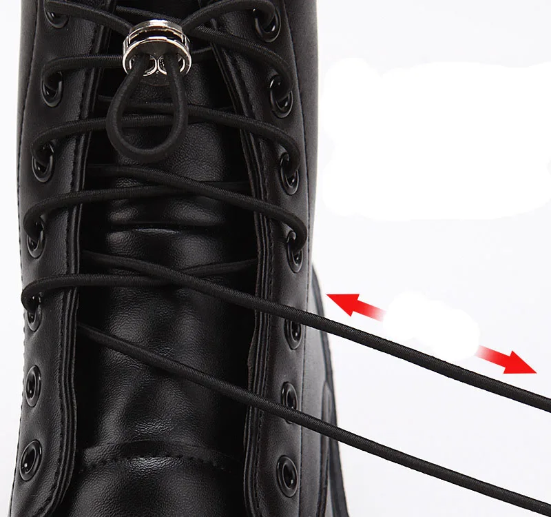 100m Round No Tie Unisiex Adults Sports Locking lazy Shoe Laces Elastic Shoelace with Metal Buckle for Boots