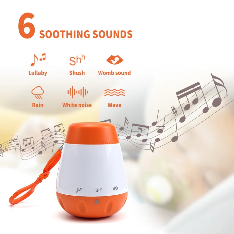 Portable High Quality Hot Rechargeable Sleep Mini White Noise Machine Baby Night Light Voice Sensor For Baby Hanging