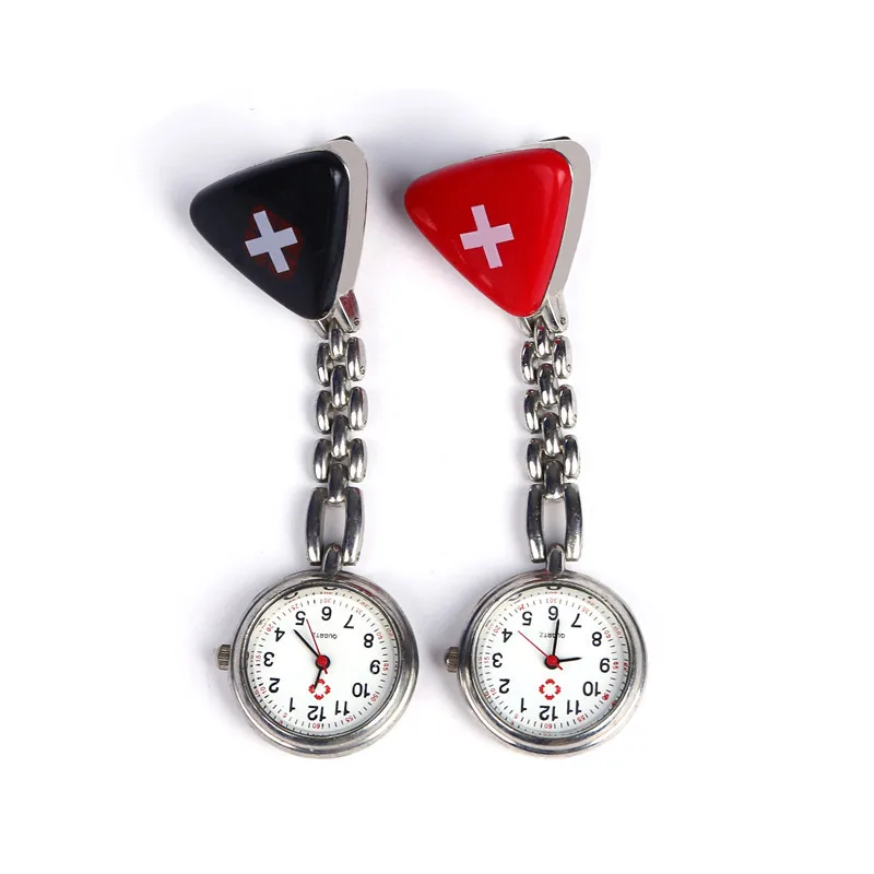 Сплавной треугольный кварцевые часы для медсестер ремень клип вахта медсестер грудь Heart Rate часы