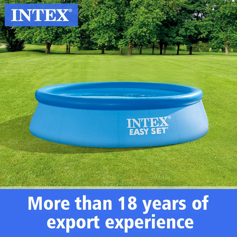 
INTEX 28120 10FT X 30IN Easy Set Inflatable Above Ground Pool Family Swimming Pool 