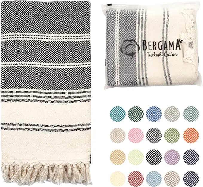 Turkish Cotton Beach Towel Custom Peshtemals 100% Cotton Towels From Turkey Hammam Peshtemal Wholesale Pestemal Fouta Sarong