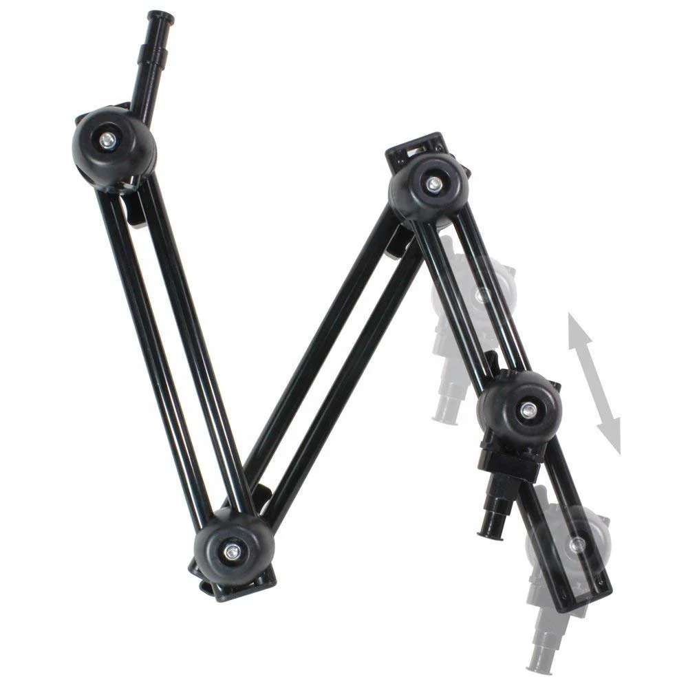 3 Section Double Articulated Adjustable Magic Arm Camera Mount Bracket, 5/8" Stud with 3/8" Screw Thread Hole