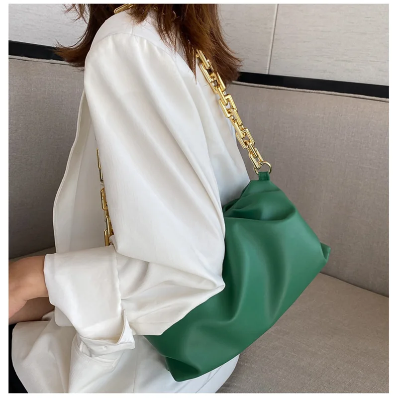 Underarm Bags Women Shopping Thick Gold Chains Purse and Handbags Luxury Designer Lightweight Soft Shoulder Cloud Bags