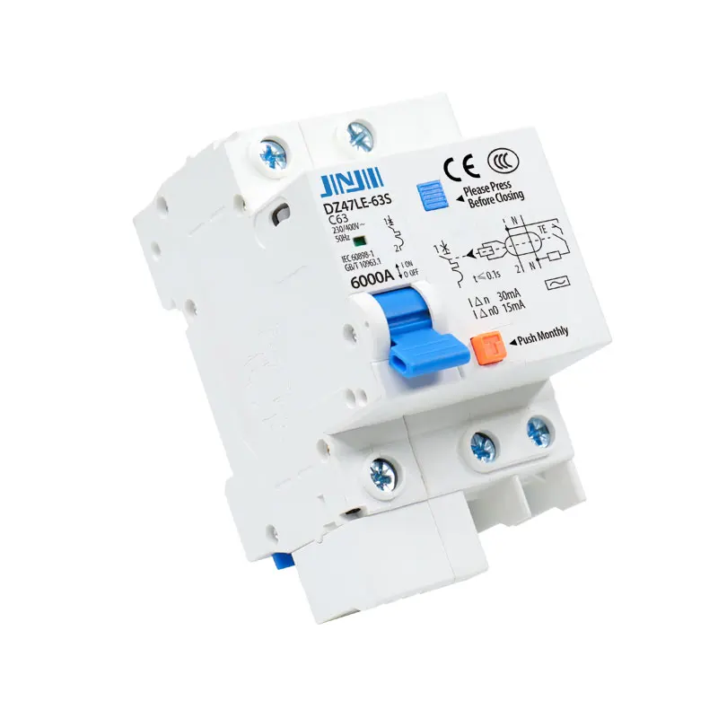 1P+N 2P 63A Leakage AC RCD RCCB Residual Current Device Circuit Breaker 4500A 6000A Breaking Capacity