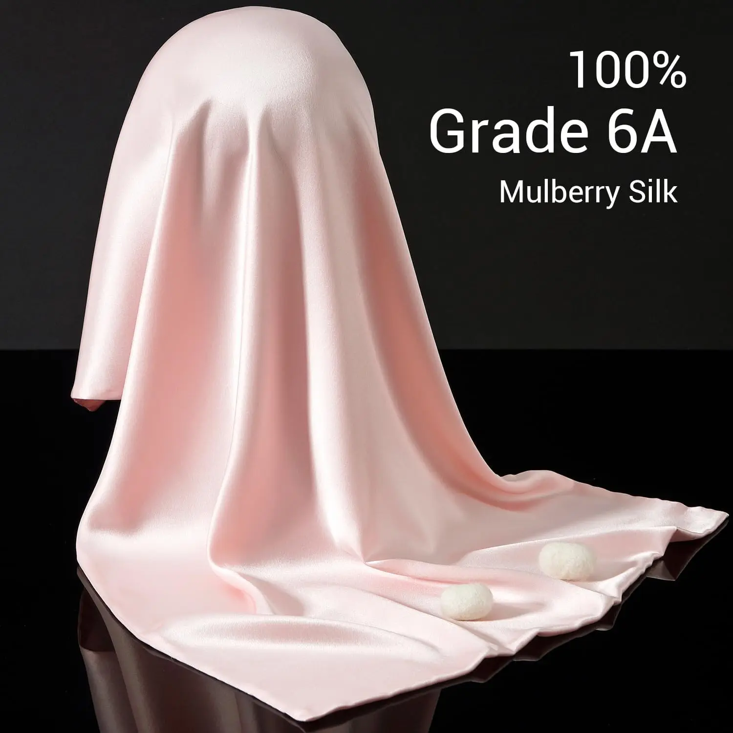 Grade 6A 19 momme  Mulberry Silk Pillowcase with 2 silk scrunchies set for hair and skin health