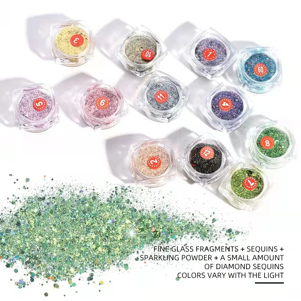 High Quality Multicolor Loose Holographic Glitter Cosmetic for Women Eye Face Luxury Nail Sequins Eye makeup sequins