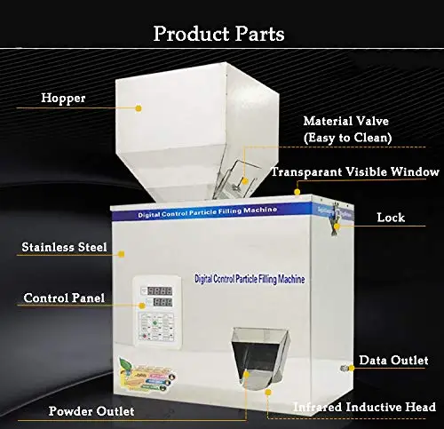 5g-500g Powder Filling Machine Automatic Bottle Bag Powder Filler Particle Weighing Filling Machine for Tea Seeds Grains